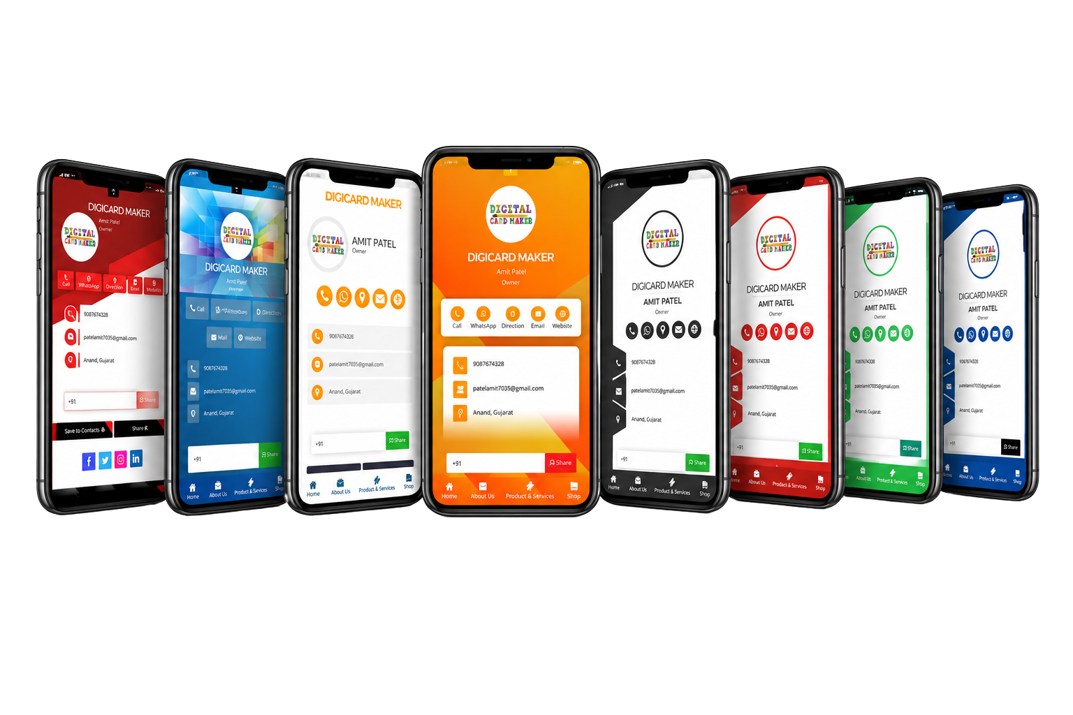 Digital business card app preview